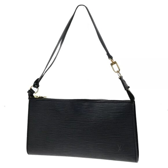 LOUIS VUITTON LV Pochette Accessoires Hand Bag Epi Leather Black - Picture 1 of 16